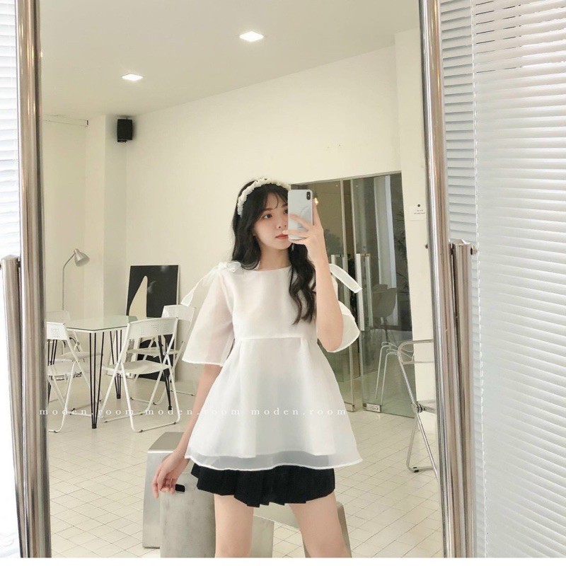 SET ÁO NƠ VAI CV ĐEN