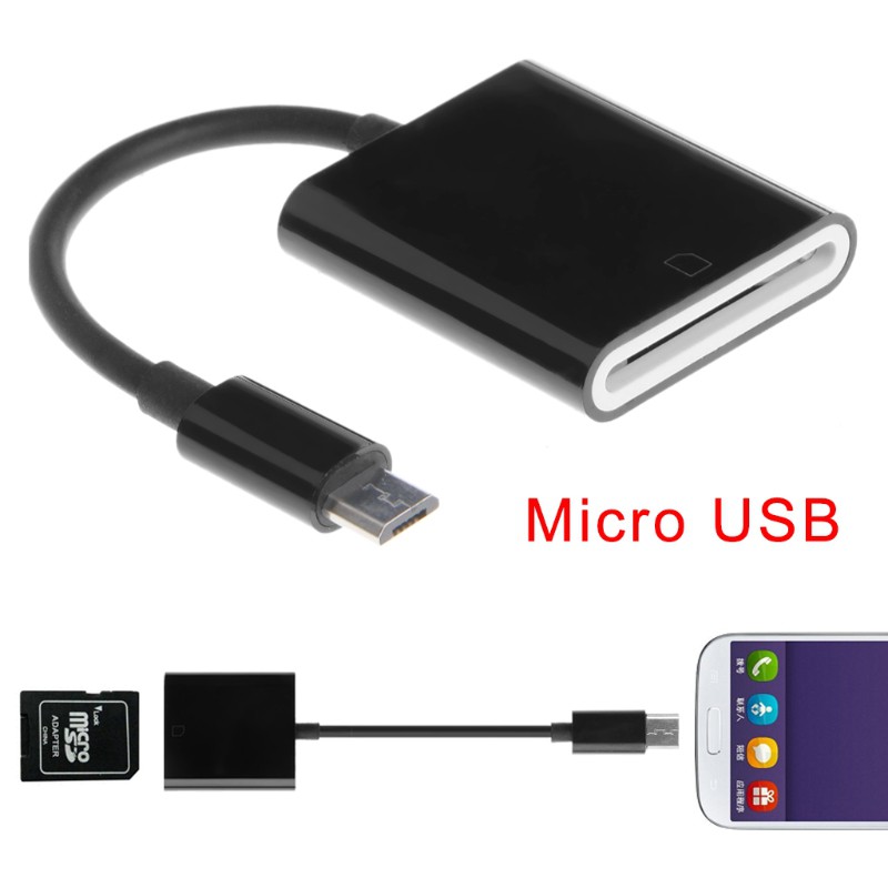 Đầu Đọc Thẻ Nhớ Chuyển Đổi Từ Micro Usb Sang Sd Cho Điện Thoại Android / Máy Tính Bảng / Pc