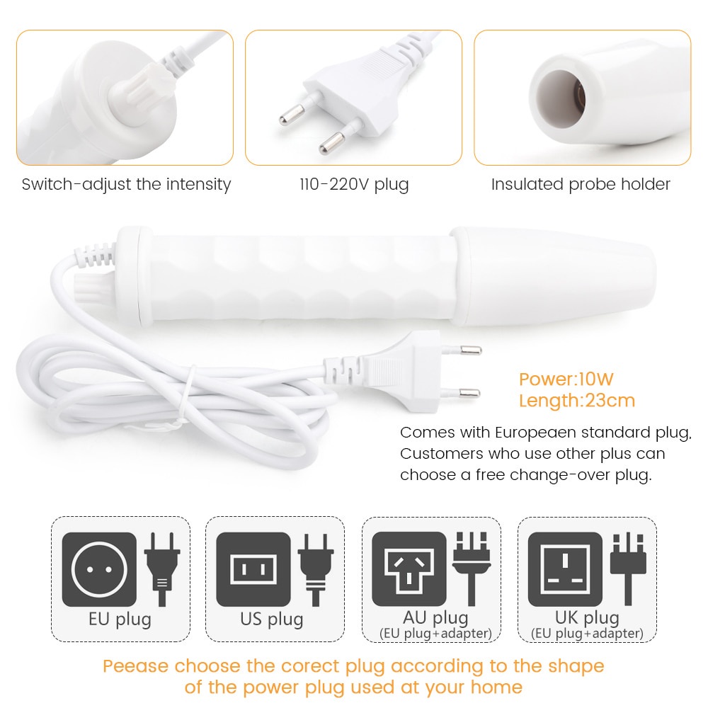 Thiết Bị Điện Cực 4 Trong 1 Với Ống Thủy Tinh Loại Bỏ Mụn Trứng Cá