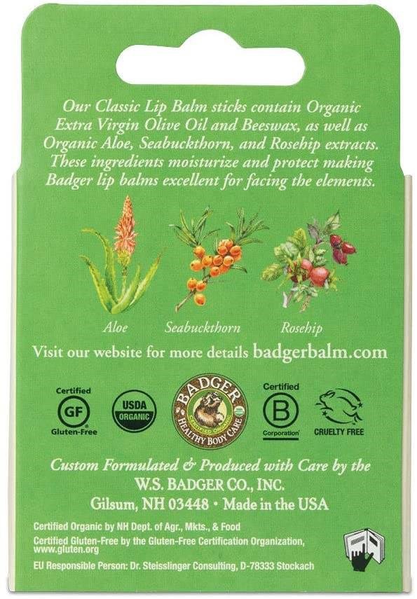 BỘ 4 THỎI SON DƯỠNG MÔI HỮU CƠ ORGANIC Badger Lip Balm (Tangerine, Lavender Orange, Vanilla, Pink Grapefruit)