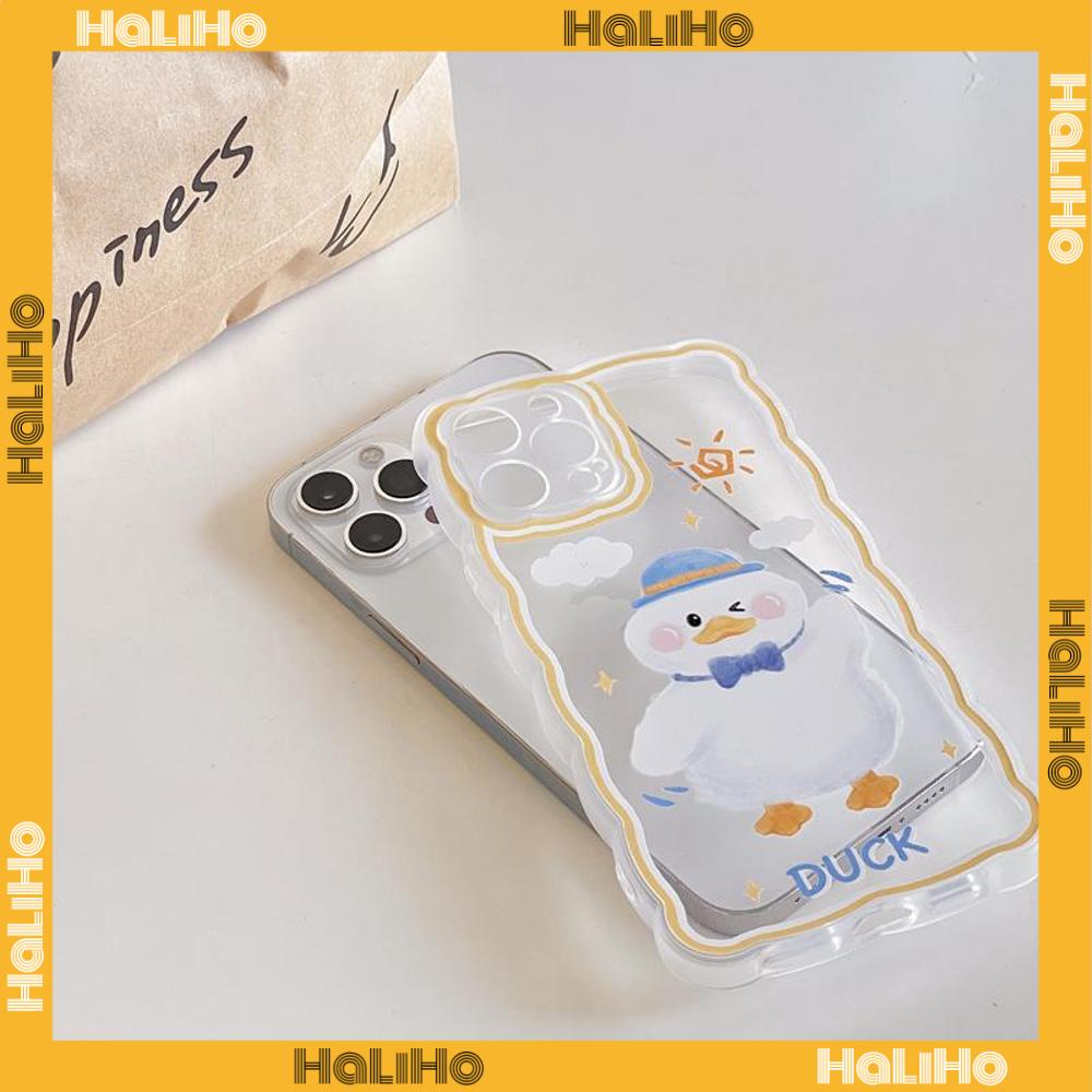 iPhone Case Silicone Soft Case Clear Case Wave Non-Slip Shockproof Camera Cover Protection Duck Cute Compatible For iPhone 13 Pro Max iPhone 12 Pro Max iPhone 11 iPhone7 Plus