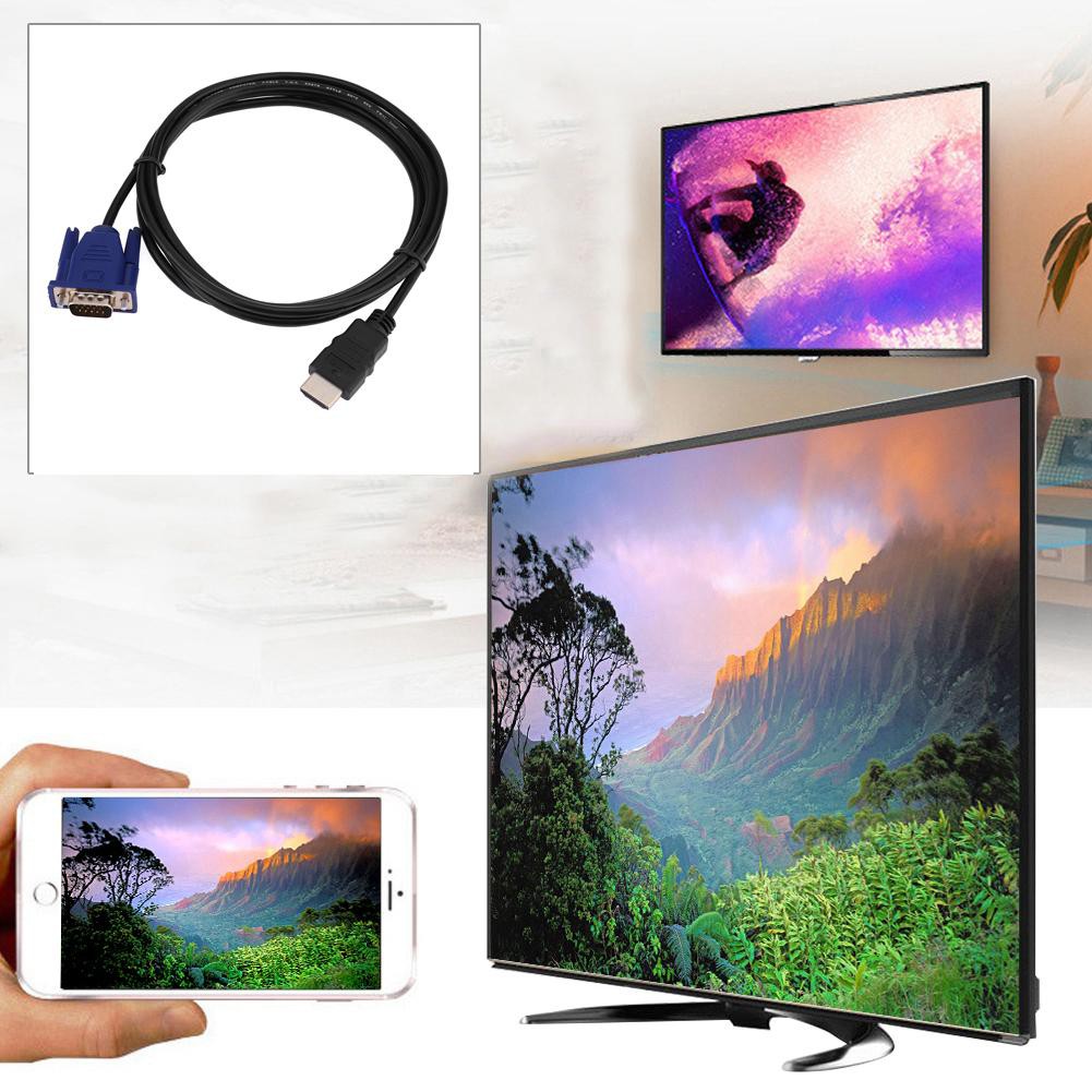 Dây cáp chuyển đổi từ giác cắm HDMI sang giác cắm VGA truyền tín hiệu hình ảnh HDTV