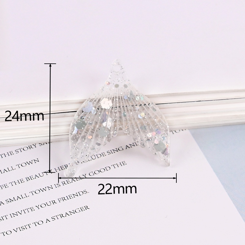 Bộ 10 Đuôi Cá Bằng Nhựa Resin Làm Mặt Vòng cổ/Khuyên Tai/Vòng cổ