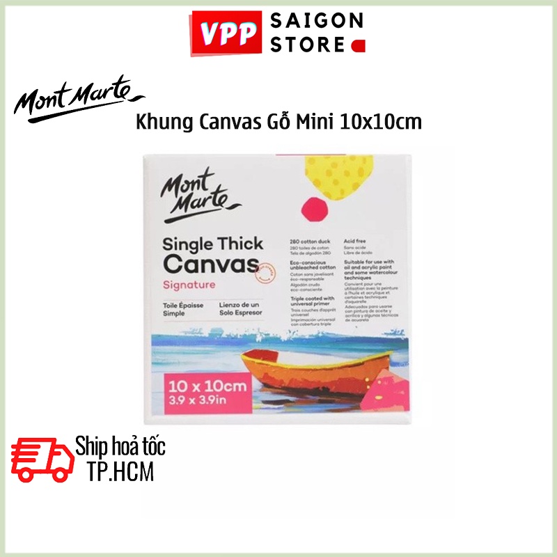 Khung Canvas Gỗ Mini 10x10cm Mont Marte - Single Thick Canvas Signature 10x10cm - CSST0101