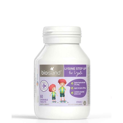Lysine viên cho bé trên 6 tuổi - Bio Island Lysine Step Up ( 60 viên)