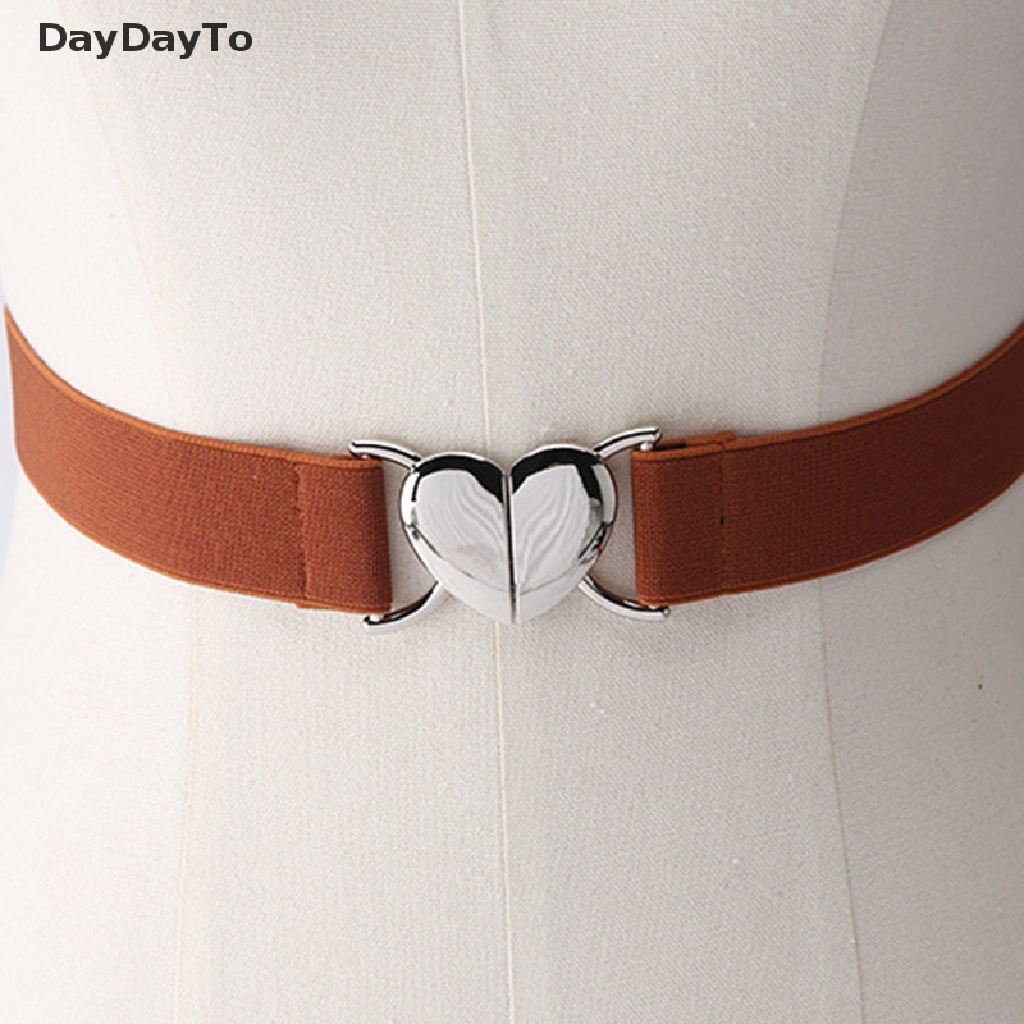 Thắt lưng co giãn khóa kim loại hình trái tim thời trang sành điệu