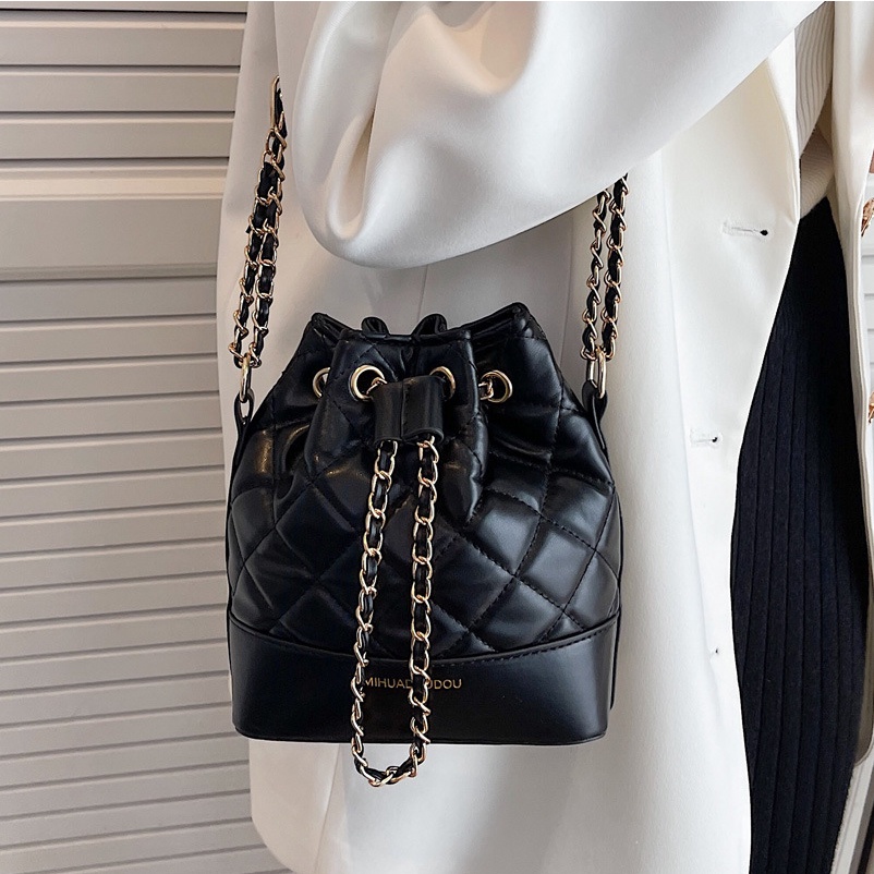 Túi Đeo JASMIN NOIR Chéo Vai Kiểu Chần Bông Họa Tiết Kẻ Sọc Boho Cho Nữ