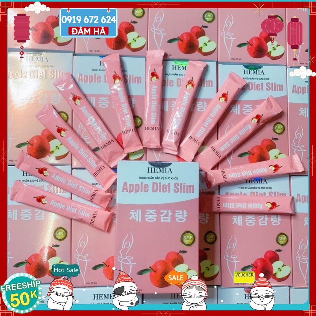 Thạch Táo Giảm Cân Hemia Apple diet slim hộp 10 cái