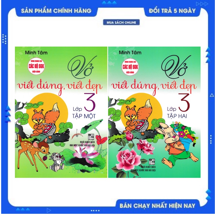 Sách - Combo Vở Viết Đúng, Viết Đẹp Lớp 3 (Dùng Chung Cho Các Bộ SGK Hiện Hành) (Bộ 2 Cuốn)
