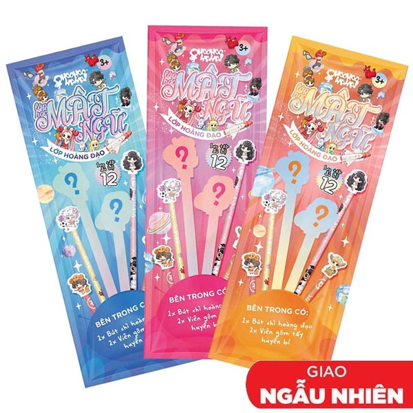 Bộ 3 Túi Lớp Học Mật Ngữ CBA-VP10400 (1 Túi Gồm: 2 Bút Chì Hoàng Đạo + 2 Gôm Huyền Bí) (Mẫu Màu Giao Ngẫu Nhiên)