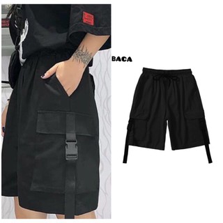 Quần Short Kaki Túi Hộp Unisex Màu Đen cực ngầu