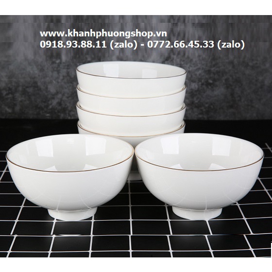 Bộ 10 chén sứ Minh Long viền vàng 24 - chén sứ minh long viền vàng