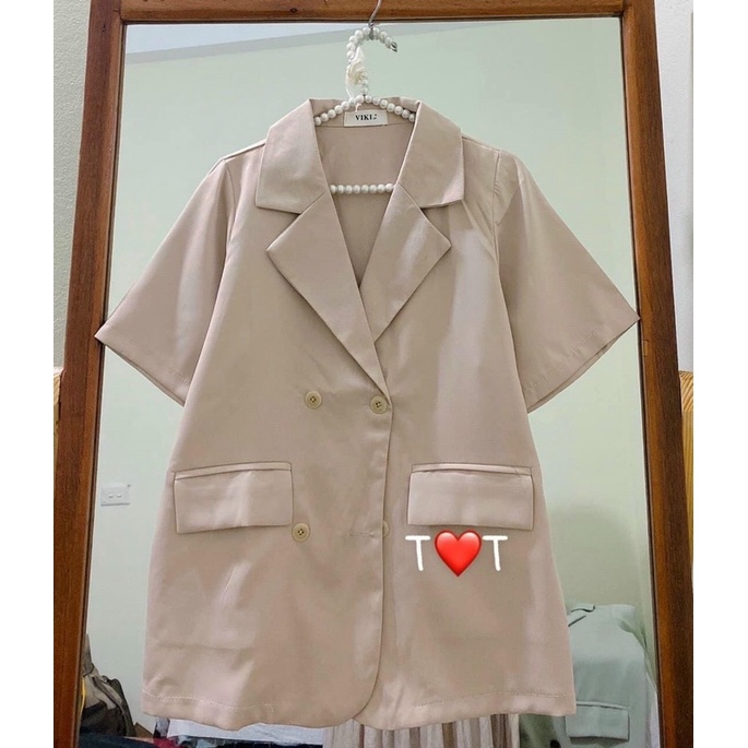 Áo BLAZER NGẮN TAY trơn kiểu dáng Croptop, blazer croptop nữ cộc tay dáng ngắn1 lớp style Hàn Quốc | BigBuy360 - bigbuy360.vn