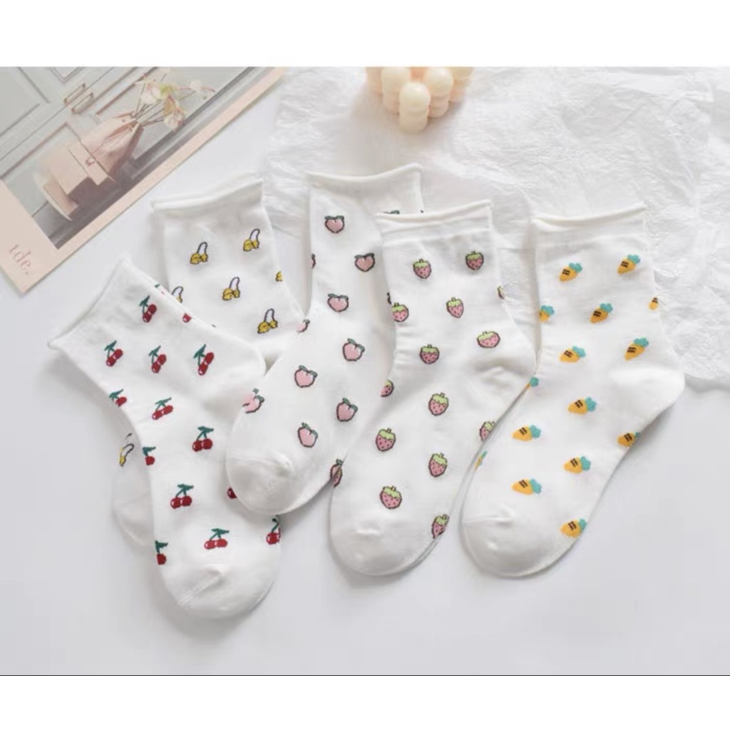 Tất Vớ Họa tiết hoa quả High Top Nhiều màu Cực đẹp | Cao Cổ dày dặn cực đẹp