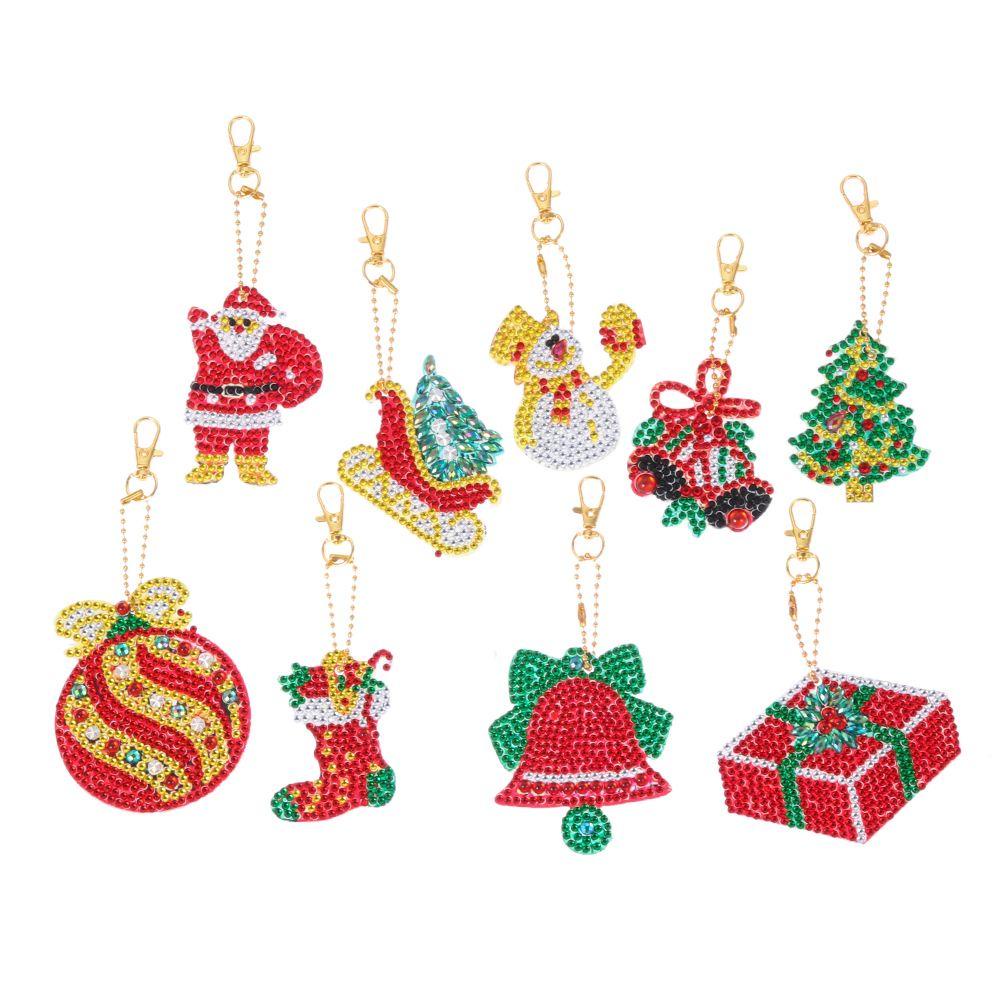 Set 5 / 8 / 9 Móc Khóa Trang Trí Chủ Đề Giáng Sinh