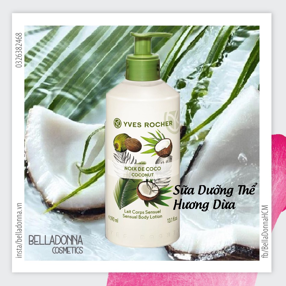 [CHÍNH HÃNG] Sữa Dưỡng Thể Yves Rocher Noix Coco Coconut Lait Corps Sensuel Body Lotion 390ml