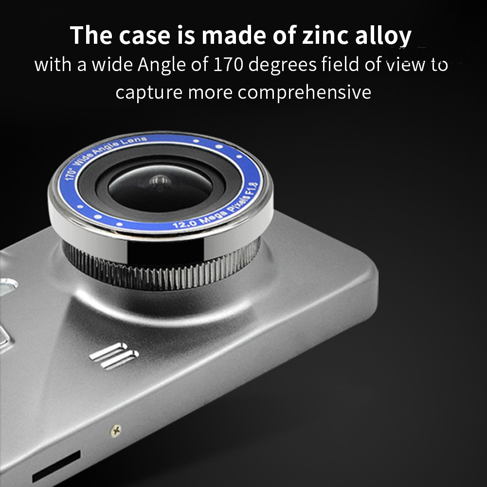 Camera hành trính ống kính kép 3.6 Inch Hd 1080p 170 độ chuyên dụng cho xe hơi