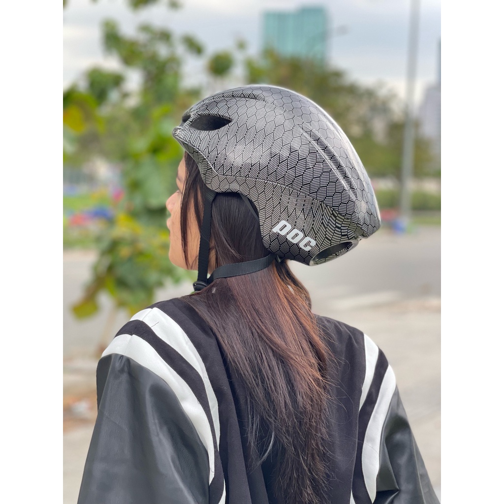 MŨ THỂ THAO POC 02 ỐNG BÔ MÀU CACBON BÓNG CHÍNH HÃNG