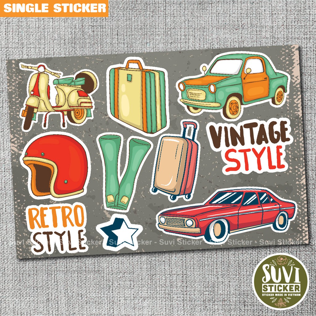 Single Sticker - Hình dán Vintage chống nước sticker dán laptop, điện thoại, đàn guitar, mũ bảo hiểm, vali. SG01