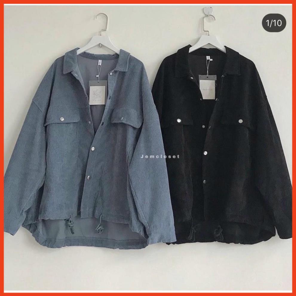 SƠ MI KHOÁC NHUNG TĂM STYLE HÀN QUỐC UZLLANG (ảnh thật/hàng có sẵn) .