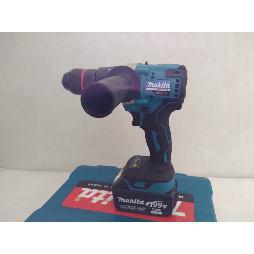 MÁY KHOAN PIN, MAKITA 199V không chổi than - pin 10cell -  khoan 3 chức năng, khoan gỗ , bê tông, kim.loại - BH 12 tháng