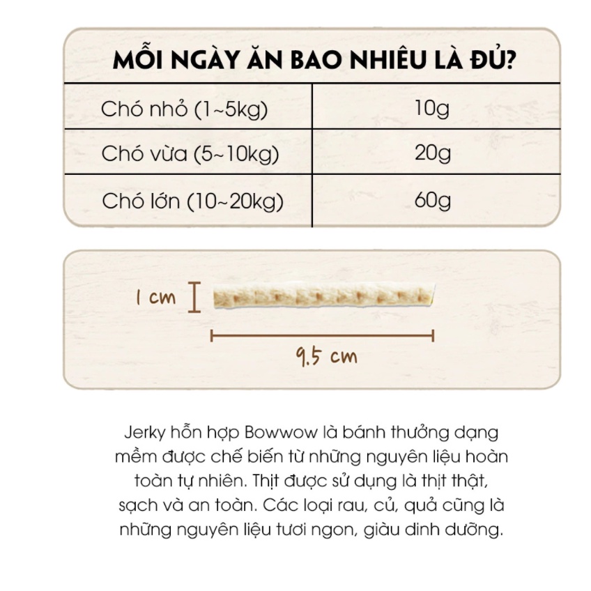 [DINH DƯỠNG CAO] JERKY HỖN HỢP CHO CHÓ BOWWOW BỊCH 280G - ĂN VẶT CHO CHÓ MÈO - BÁNH THƯỞNG CHO CHÓ MÈO