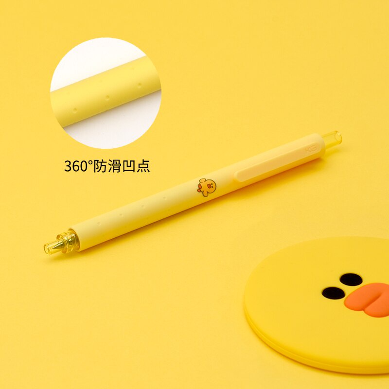 LINE FRIENDS Bút Mực Gel Ngòi 0.5MM Mực Đen Hình Tên Lửa Dễ Thương Dành Cho Học Sinh/Văn Phòng