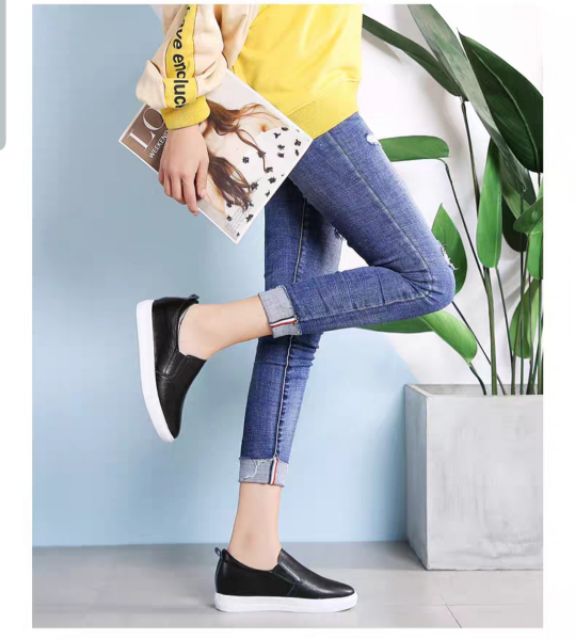 Slipon độn đế 5cm da thật | BigBuy360 - bigbuy360.vn