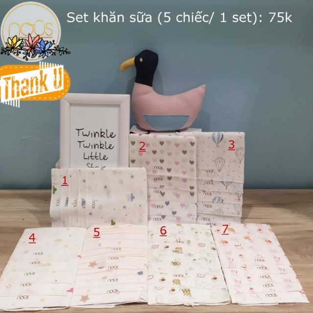 Khăn sữa nous 5 cái/set