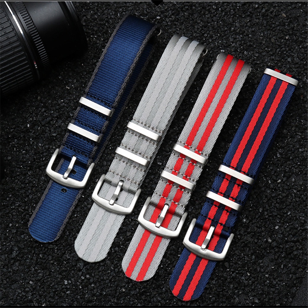 Dây Đeo Đồng Hồ Thể Thao Bằng Vải Bố Nilon 20mm 22mm Không Thấm Nước Cho Nam