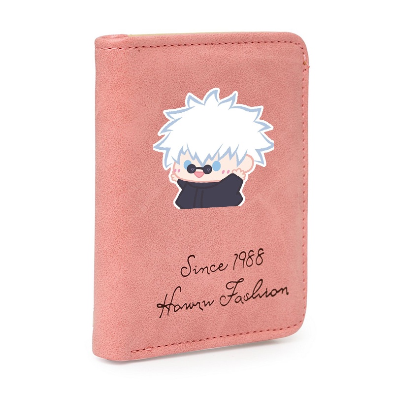 Ví ngắn cầm tay hồng JUJUTSU KAISEN ver TẬP THỂ DỤC anime chibi đựng vật dụng nhỏ xinh xắn tiện lợi