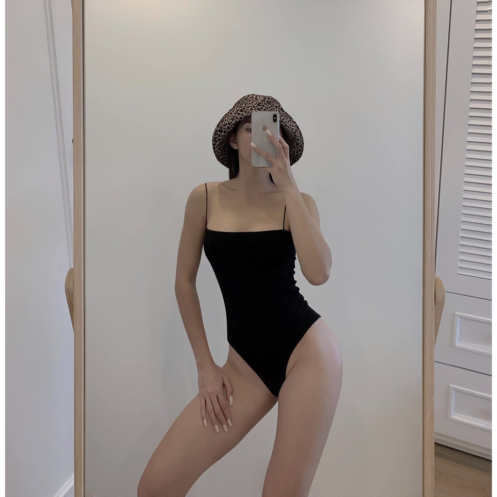 Áo Hai Dây Bodysuit Nữ Busy Hai Lớp Thun Dẻo Co Giãn Ôm Sát HDB