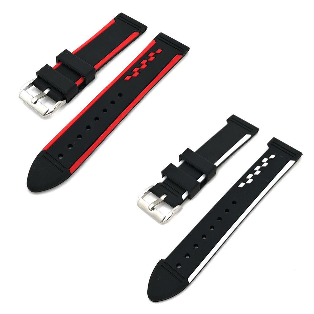 Dây Đeo Đồng Hồ Bằng Cao Su Silicone Kích Thước 20mm 22mm 24mm Dành Cho Nam Giới