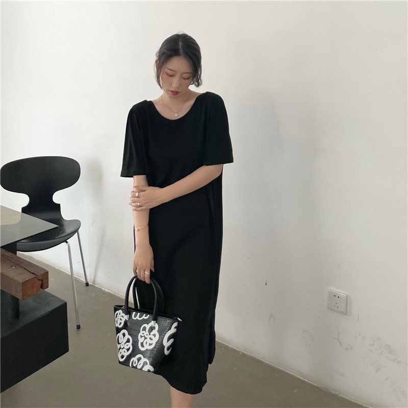 Đầm Midi Tay Ngắn Phong Cách Hàn Quốc Gồm 3 Màu | BigBuy360 - bigbuy360.vn