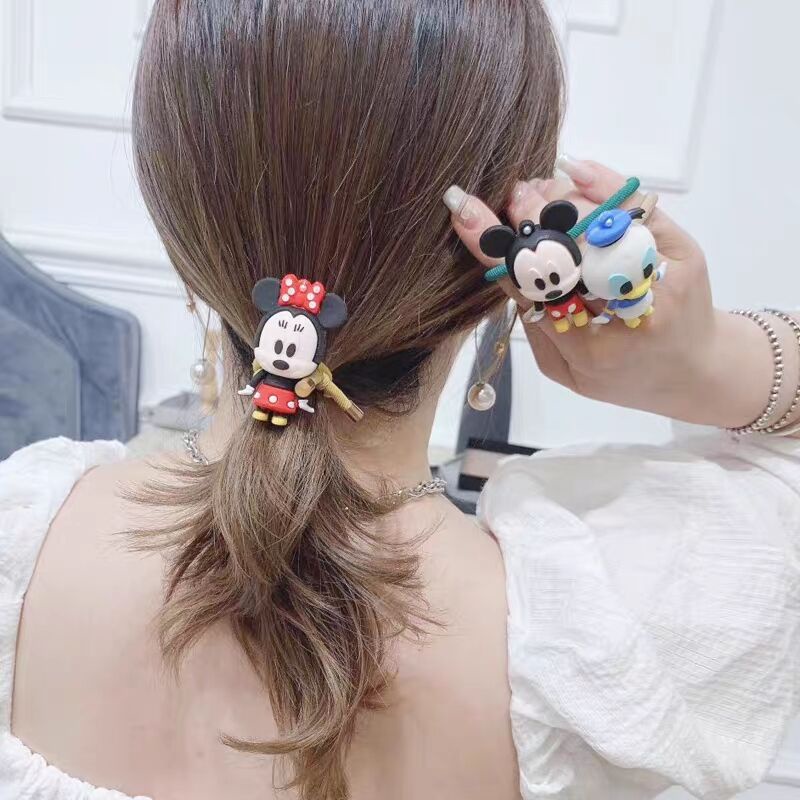 Donald Duck Dây Cột Tóc Cao Su Hình Chuột Mickey Minnie / Vịt Donald Dễ Thương