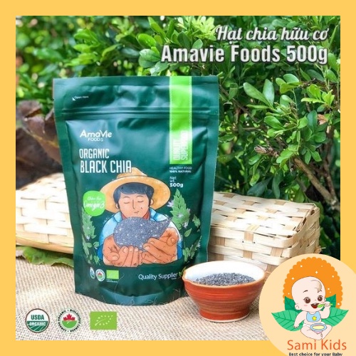 Hạt chia hữu cơ Amavie Foods Organic Black dành cho bé ăn dặm date 9/2023