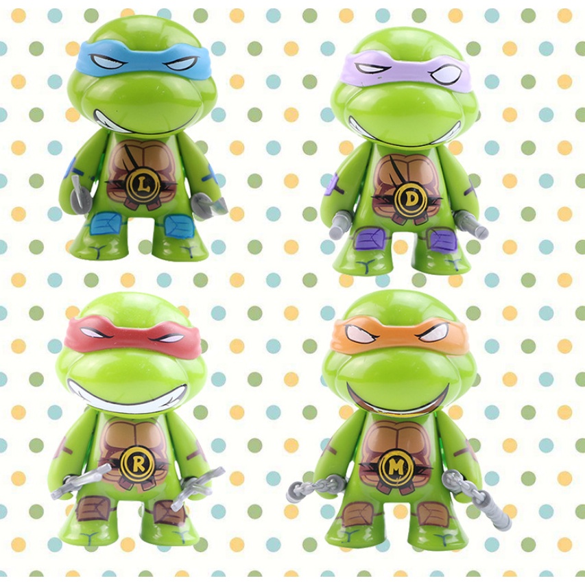 Bộ 4 Mô Hình Nhân Vật Ninja Rùa Thiết Kế Dễ Thương