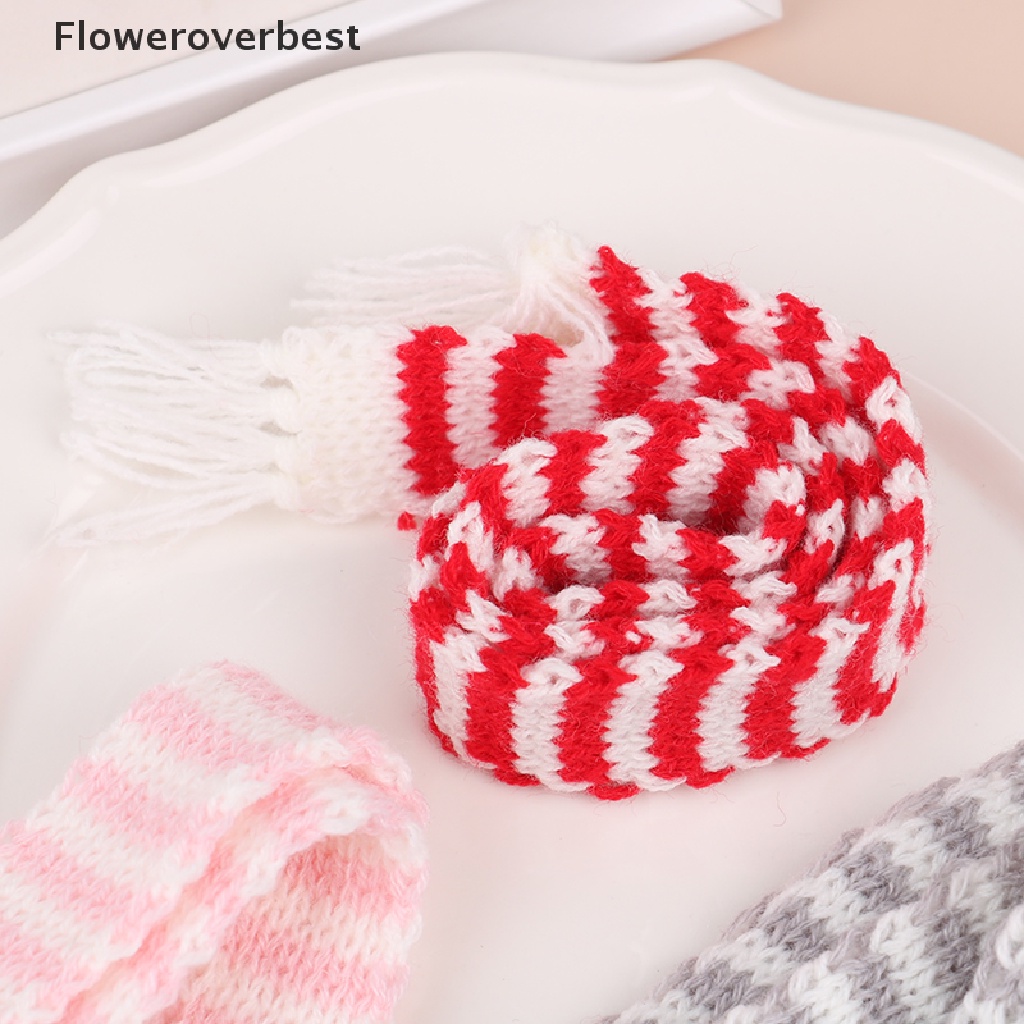 Khăn quàng cổ dệt kim thu nhỏ tỉ lệ 1/ 6 trang trí đẹp mắt cho nhà búp bê DIY