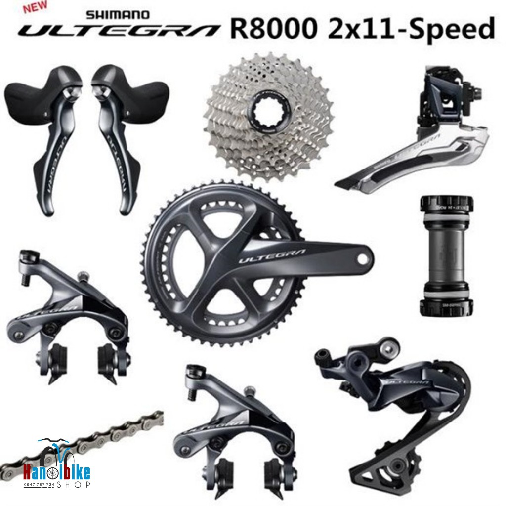 Bộ Group ultegra R8000 có BB - 39 -53T 11-25T 170mm (Bô)