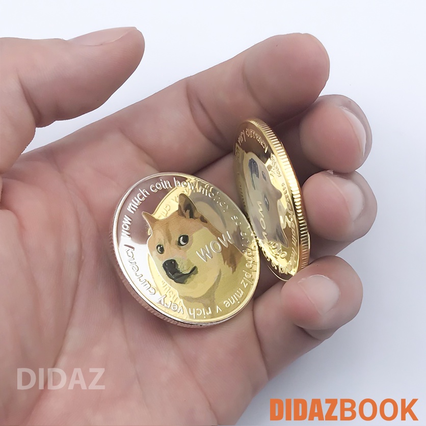 Combo Đồng Xu Bitcoin, Ethereum ETH, Dogecoin Doge, XRP Ripple mạ vàng đồ lưu niệm, sưu tầm, trang trí CB01