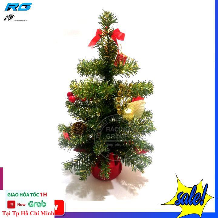 Cây Thông Mini Để Bàn Trang Trí Noel Kèm Phụ Kiện Hàng Việt Nam Cao Cấp Màu Trắng Bạc Và Xanh Vàng