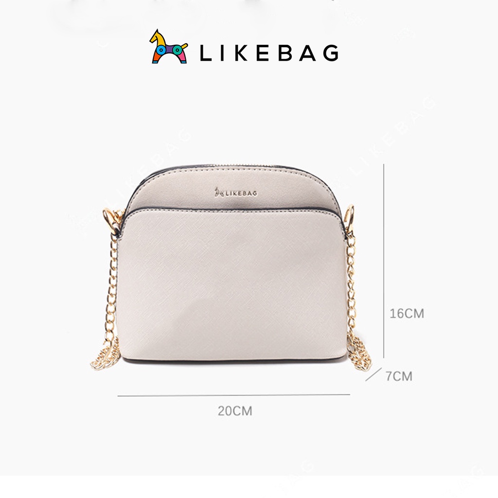 Túi nữ đeo chéo vai LIKEBAG dáng túi basic phối dây xích trẻ trung XK0519 - LIBAGI