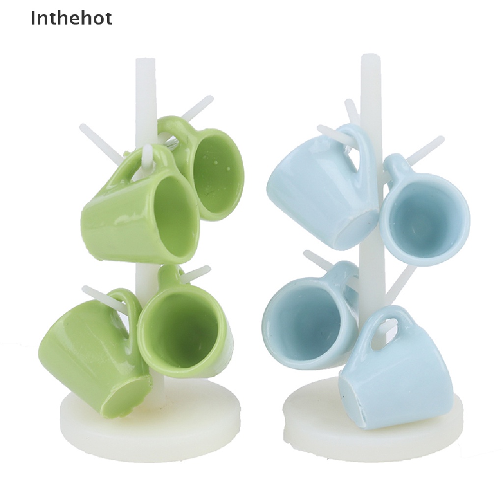 Ly nhựa kèm giá đỡ mini trang trí nội thất nhà búp bê
