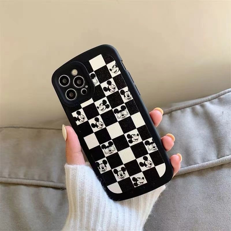 Ốp Điện Thoại Silicon Chống Sốc Họa Tiết Sọc Caro Trắng Đen Cho iPhone 13 Pro Max Apple 12 11xr xs 78p