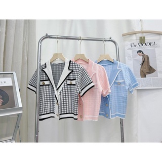ÁO LEN CỔ VEST VIỀN FORM LỬNG 210622