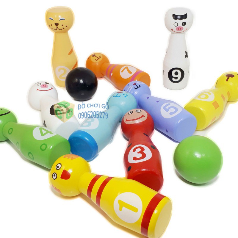 Đồ chơi gỗ - Bowling động vật, Đồ chơi cho bé trai năng động.