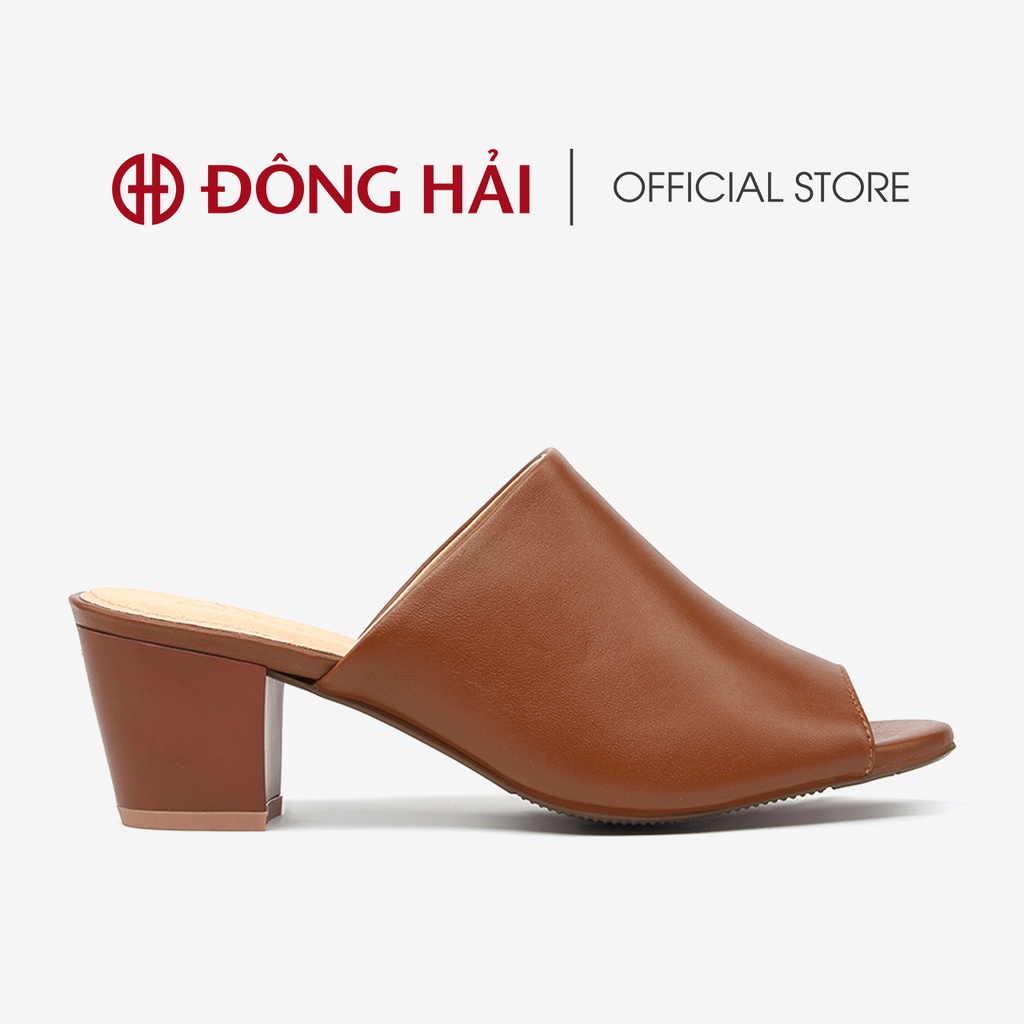 Dép cap gót nữ Đông Hải thiết kế quai ngang đế trụ chắc chắn tôn dáng 5cm- D7150