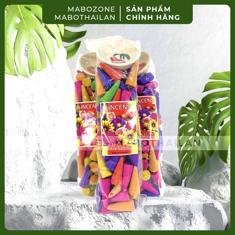 Trầm Hương Nụ MIX SCENT Nhiều Hương Hoa Thái Lan (100 nụ kèm chén sứ)