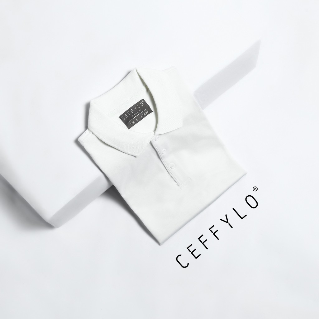 Áo Polo Trắng Trơn Basic vải cotton mềm mịn CEFFYLO