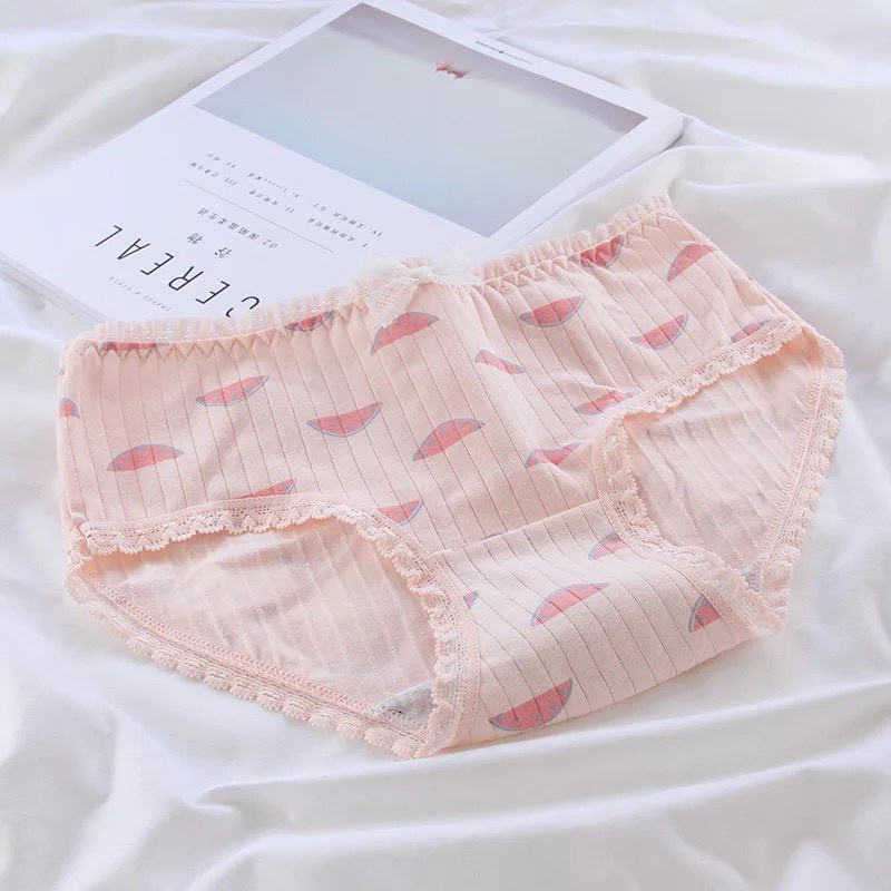 Quần Lót Nữ Cotton gân tăm hình dưa hấu mỏng mát tôn dáng dễ thương DAN STORE mẫu 692